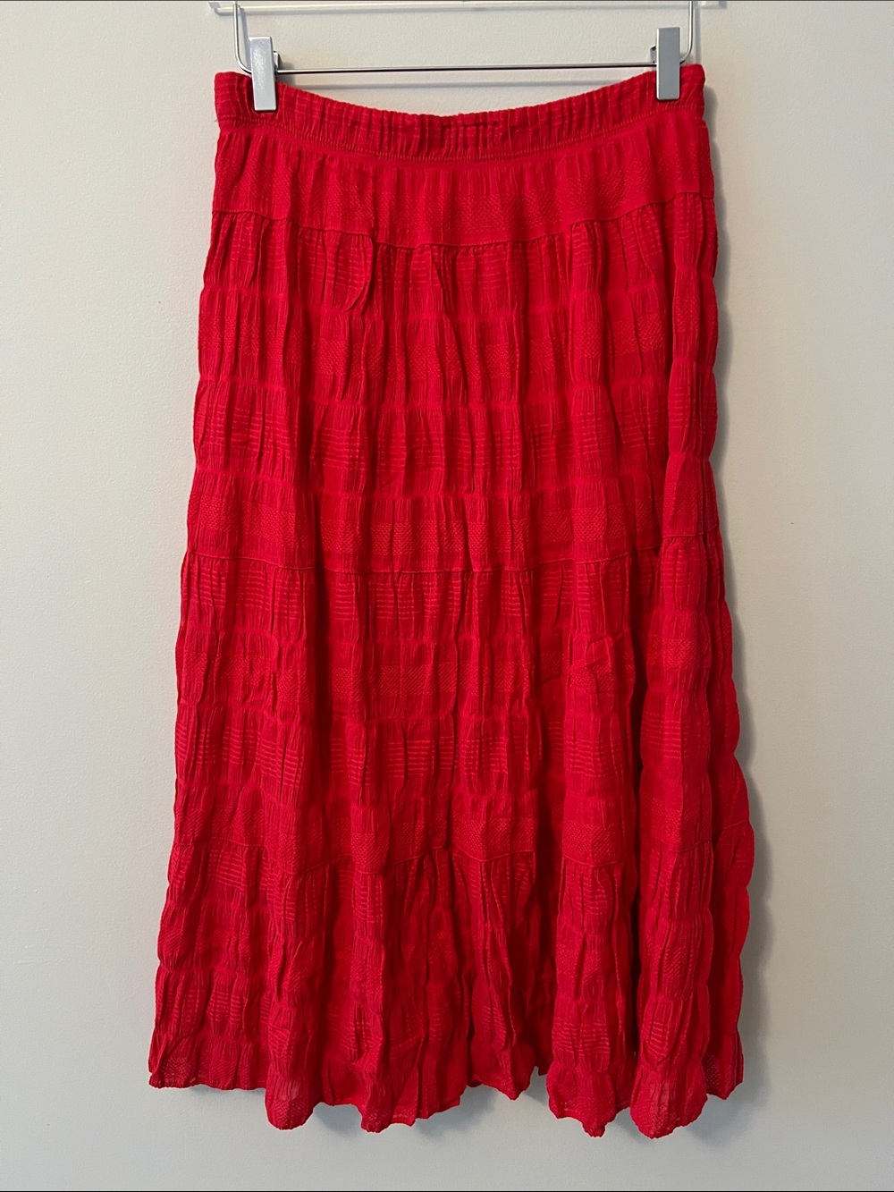 Max Studio Bright Red Tiered Maxi Skirt - Picture 3 of 3